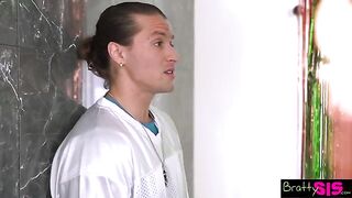 Lulu Chu asks Maria Kazi to taste her stepbrother's cum in this steamy scene