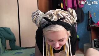 Girl sucks her neighbor's cock, showcasing alternative girl energy in action