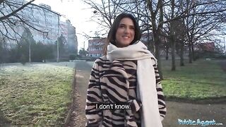 A beautiful brunette biology student gets fucked by a stranger in public