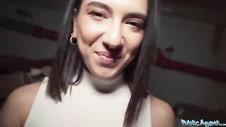 A beautiful brunette biology student gets fucked by a stranger in public