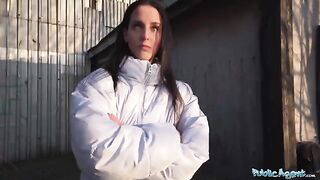 Agent picked up sexy brunette in the street and fucked her in basement