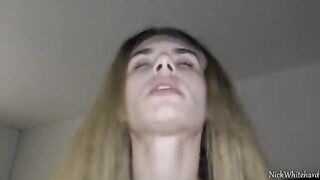 Pink pussy teen gets her small hole filled with sticky cum