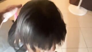 Cute girl with small boobs fucks an Italian man