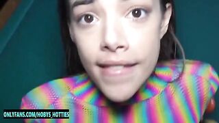 Petite teen Harmony Wonder gets her throat railed and fucked hard