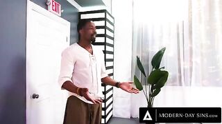 Pervert yoga master secretly fucks Jane Wilde during a class, showcasing intense interracial action
