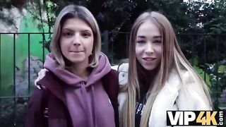 First-time double penetration for a naughty girl