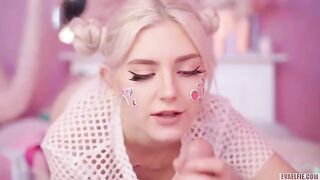 All cute girls like to get fresh sperm on their faces, a popular theme in steamy videos