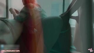 A red-haired realtor’s sweet sex ends with a creampie, showcasing intense doggystyle passion