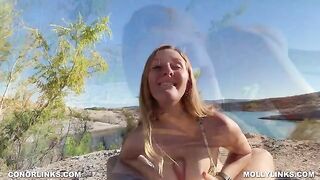 Cute couple gets naughty on a scenic hike, Molly Pills’ big booty stealing the show