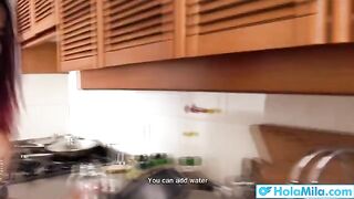 Latina stepmom Mila Garcia cheats and takes it deepthroat