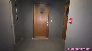 A cute girl had sex with her neighbor in Chicago who missed his hotel room