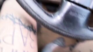 A hot girl masturbates and has sex with her Uber driver