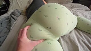 A man with a thick ass fucks a blonde in panties side