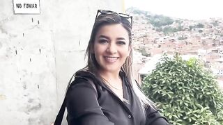 Petite teen rides cock and cable car in public