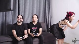 Cindy Luna gets her cunt smashed by two cocks in intense DP