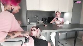 A couple has sex during a role-play, with a sweet face twist