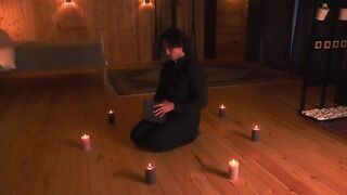 Exorcism of a demon from a hot older woman, Halloween-themed