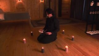 Exorcism of a demon from a hot older woman, Halloween-themed