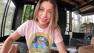 The cutie girl is giving a lesson to her teacher