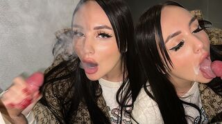 Public blowjob with risk and cum on face for a cheating girlfriend