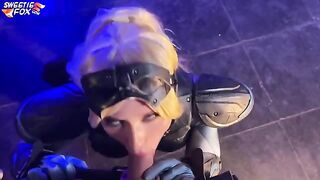 Starcraft's Nova gets her pussy full of cum after giving a deepthroat blowjob