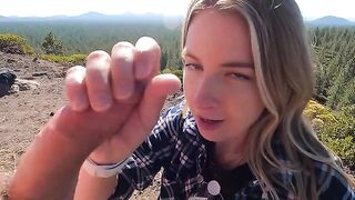 Top of the mountain, risky blowjob scene