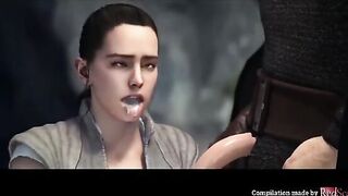 Star Wars compilation featuring Rey and intense animated scenes