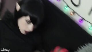 First time giving a blowjob with fangs, Mavis does it perfectly in this hot scene!