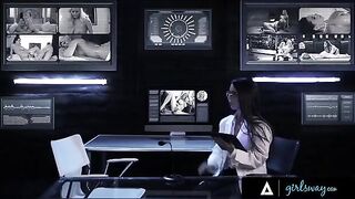 Girlsway presents a hard squirting competition with two porn stars