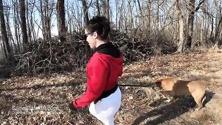 A woman with a big ass is doing yoga in transparent leggings
