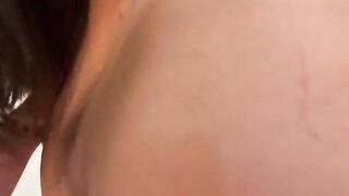 Brunette PAWG fucked in the kitchen by her stepbrother and cummed
