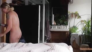 The guy caught his wife Bonnie masturbating and helped her to finish