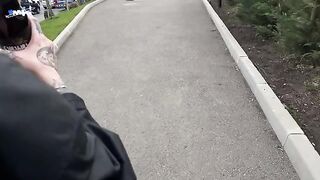 Young student gets fucked in supermarket by stranger