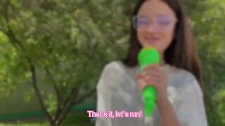 A girl apologized to me, so I had to fuck her in the woods