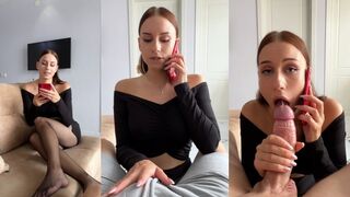 My boyfriend forced me to cheat, I told on the phone how I was fucked