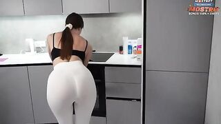 The cleaning lady polished the cock of a horny guy