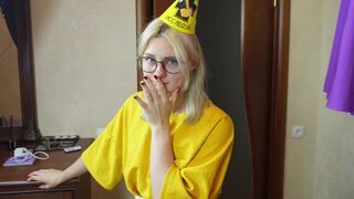 My stepbrother shoved his cum into my birthday pussy