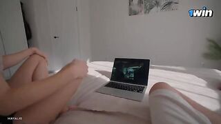 I watched TV with my step sister, but she wanted to have sex instead