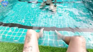 My girlfriend's best friend had sex with me in the swimming pool