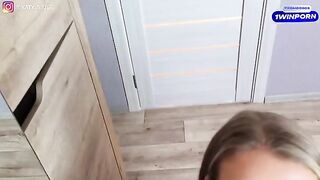 A hot woman in sexy underwear is doing her thing