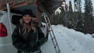 Girl seduced a stranger in her tent while her girlfriend was asleep, camping amateur style
