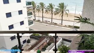 A couple has sex on the balcony and gets caught