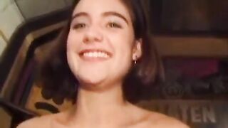 A girl with a big bush and small boobs