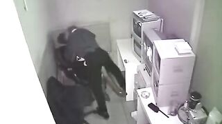 The camera is hiding and fucking happens in the office