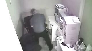 The camera is hiding and fucking happens in the office