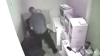 The camera is hiding and fucking happens in the office