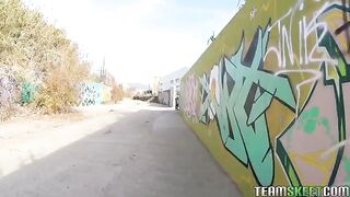 A man picked up a girl and fucked her on the street