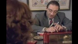 A 50-year-old man fucks a young student on the table