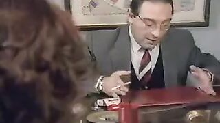 A 50-year-old man fucks a young student on the table