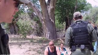 A hot grandmother gets fucked by a soldier in the pickup truck